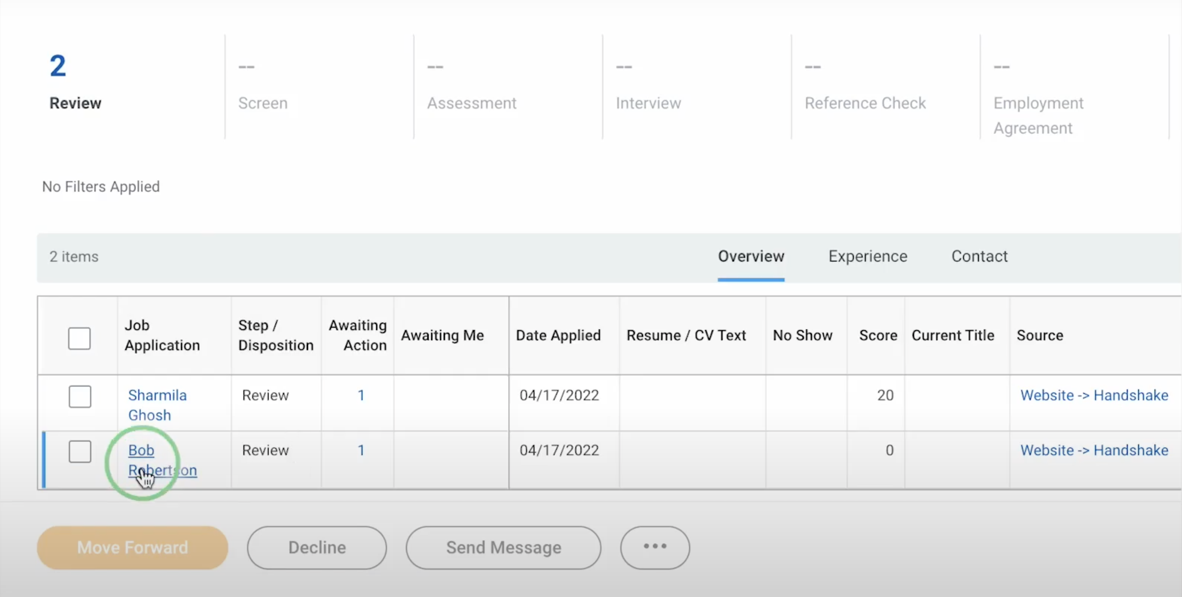 walmart workday application status meanings