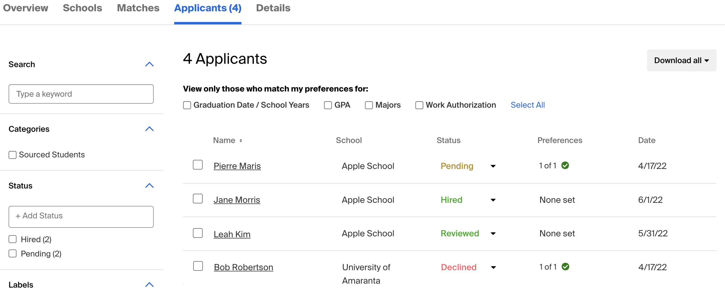 walmart workday application status meanings