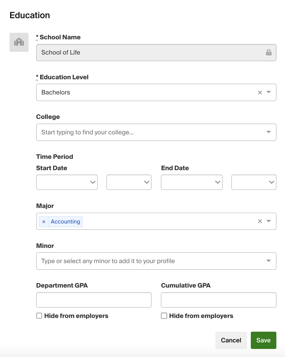 School Settings: Labels – Handshake Help Center